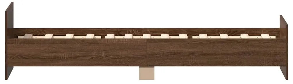 vidaXL Πλαίσιο Κρεβατιού Καφέ Δρυς 100x200 εκ. Επεξεργασμένο Ξύλο