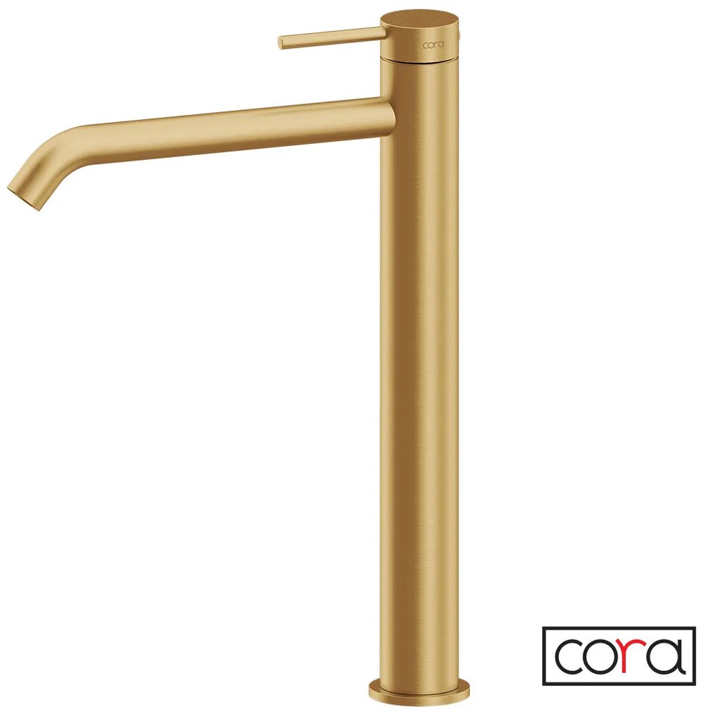 Μπαταρία Νιπτήρα Υψηλή με Βαλβίδα Clic-Clac Cosmo PVD Gold Brushed Inox 316L 6113-211