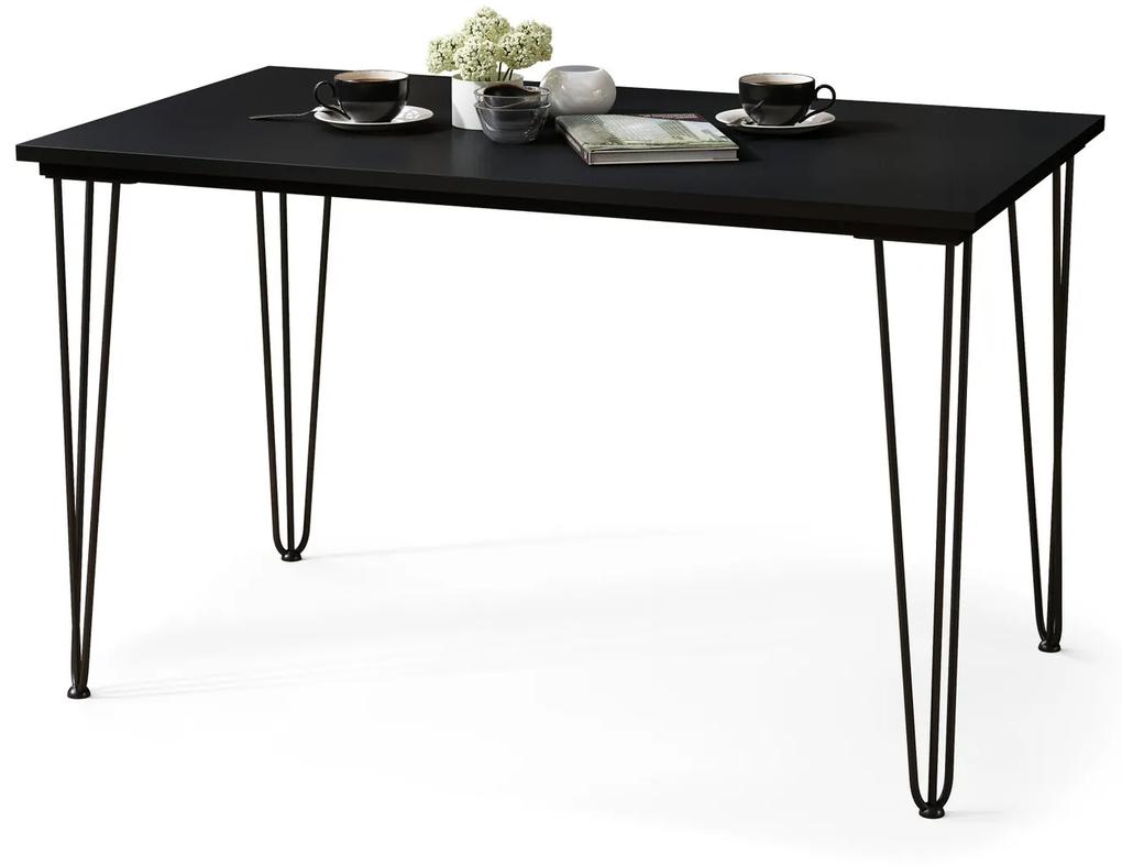 Τραπέζι Glendale 104, Μαύρο ματ, Μαύρο, 75x70x120cm, 28 kg, Πλαστικοποιημένη μοριοσανίδα, Μέταλλο | Epipla1.gr