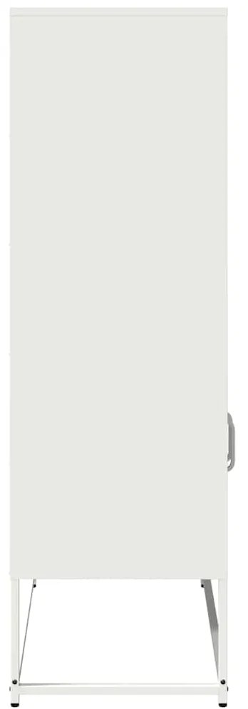 Highboard Λευκό 68x39x123 cm Ατσάλι - Λευκό