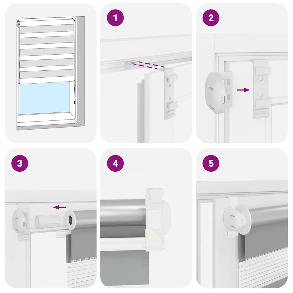 Ρόλερ Zebra Γκρι 70 x 120cm
