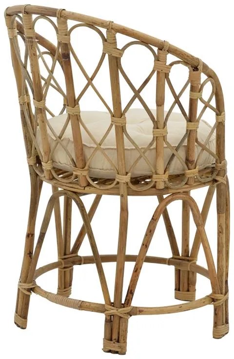 Πολυθρόνα Rostan Inart φυσικό rattan με μαξιλάρι 60x46x80εκ 60x46x80 εκ.