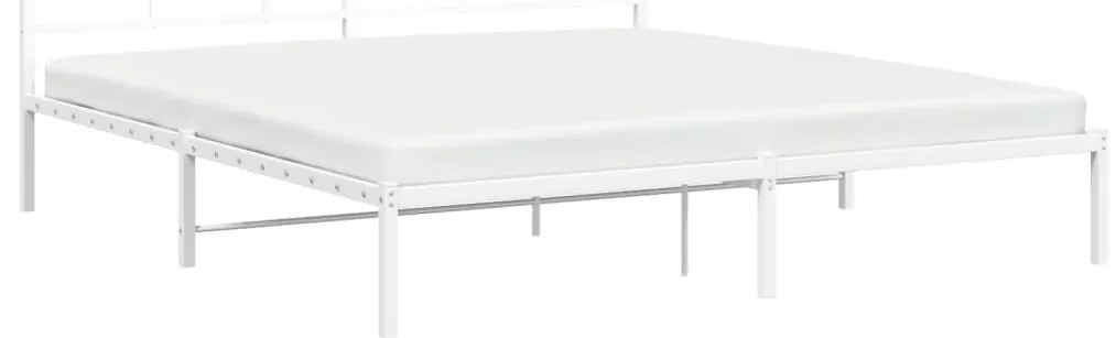 vidaXL Πλαίσιο Κρεβατιού με Κεφαλάρι Λευκό 180x200 εκ. Μεταλλικό