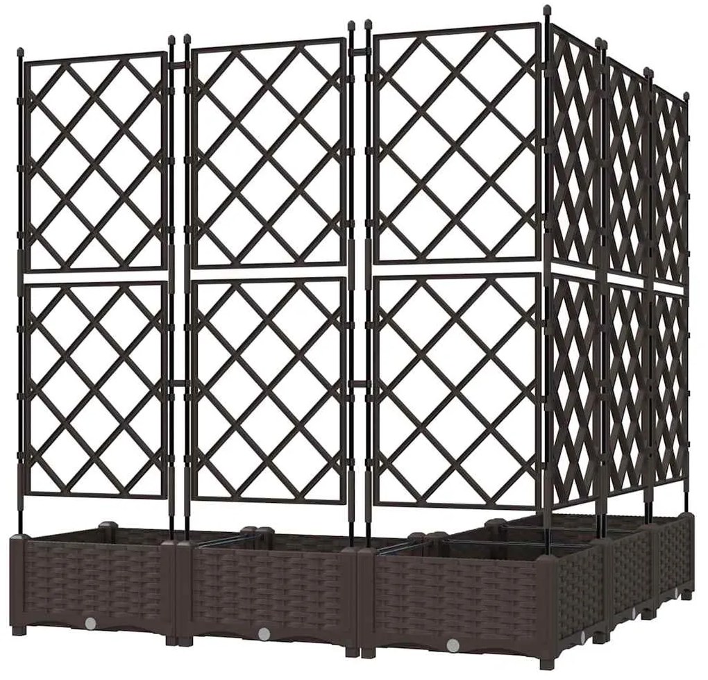 vidaXL Κηποτινάκι με Τρέλα 5 pcs Καφέ 120 x 120 x 125.5 εκ. PP
