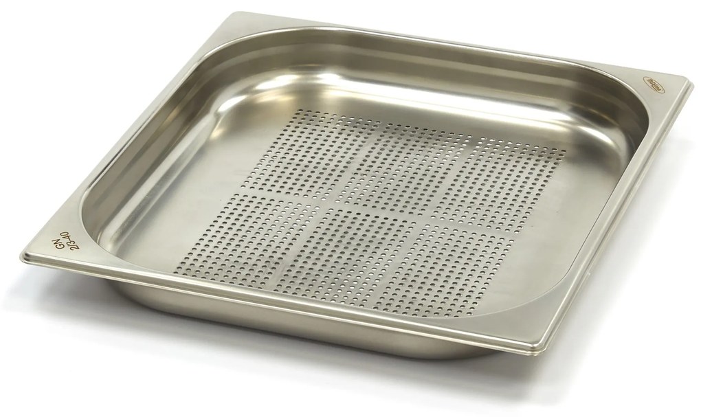 Gastronorm Container - 2/3 GN - 4cm Deep - Stainless Steel - Perforated