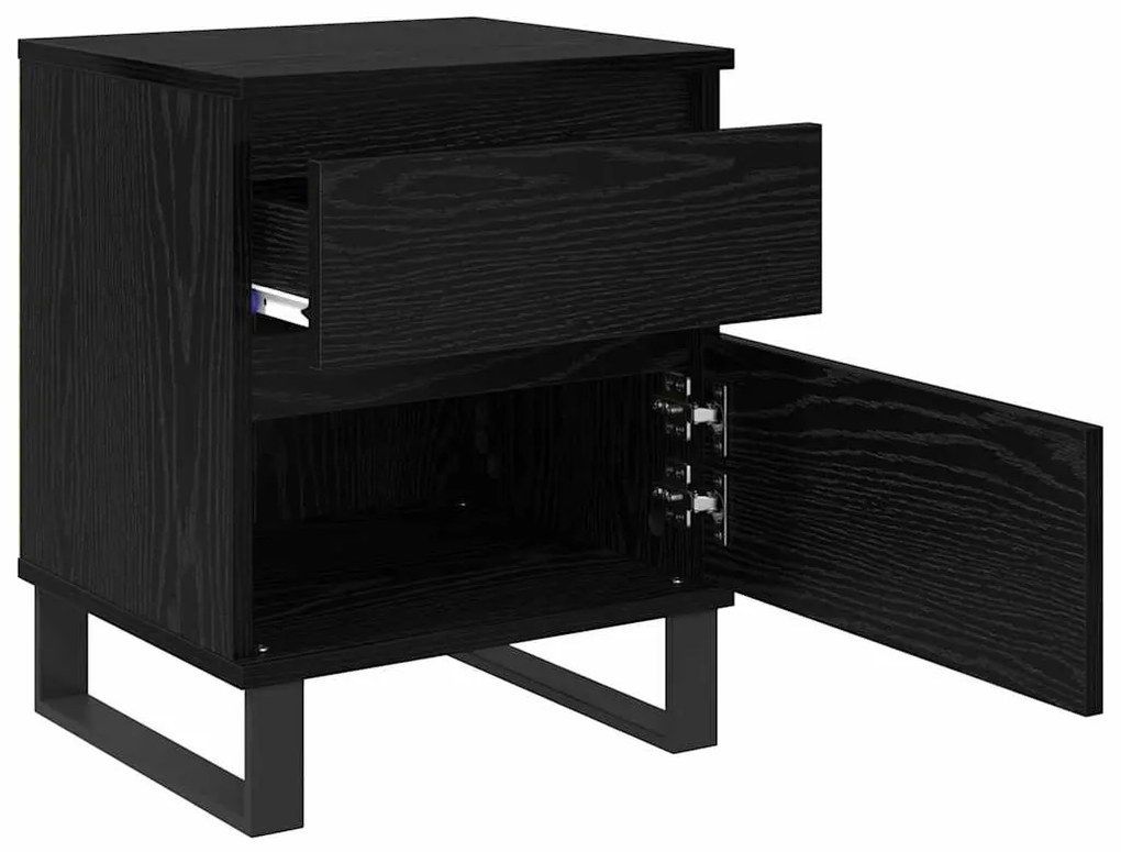 vidaXL Κομοδίνο Μαύρη Οξυά 40 x 35 x 50 εκ. Επεξεργασμένο ξύλο