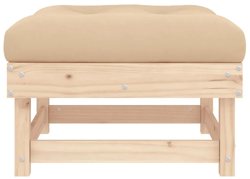 vidaXL Υποπόδια Κήπου με Μαξιλάρια 2 τεμ. από Μασίφ Ξύλο Πεύκου