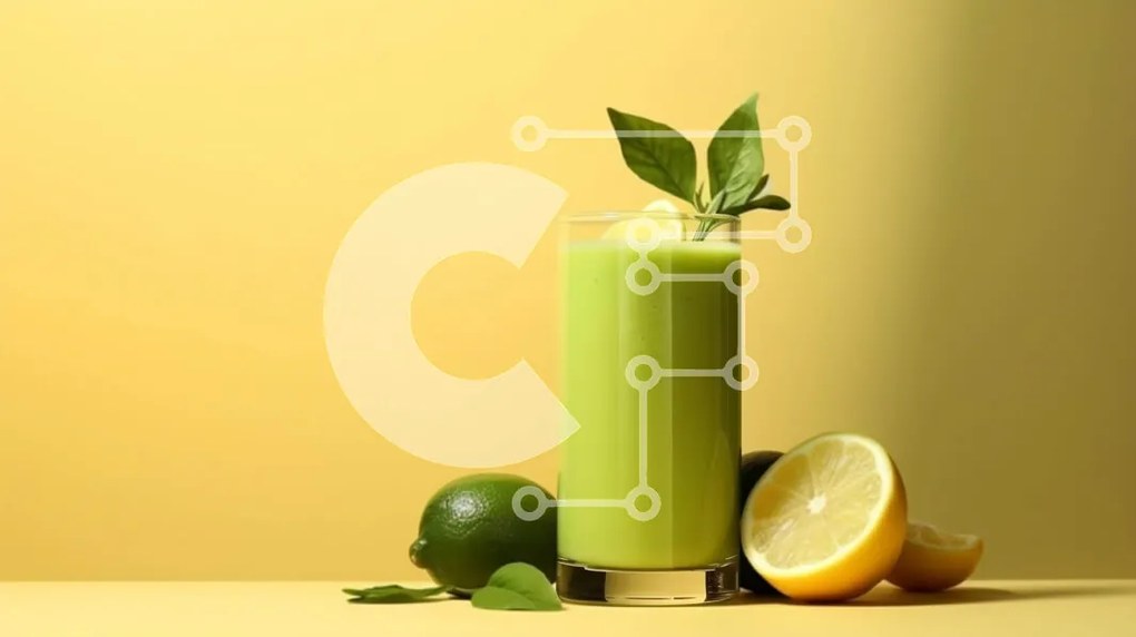 Intra Συλλεκτικό Ξύλινο Παζλ Plywood  4mm - Πράσινο Smoothie με λεμόνι και μέντα Σε Ξύλινο Κουτί - Διαστάσεις: 10x10 cm – 25 κομμάτια