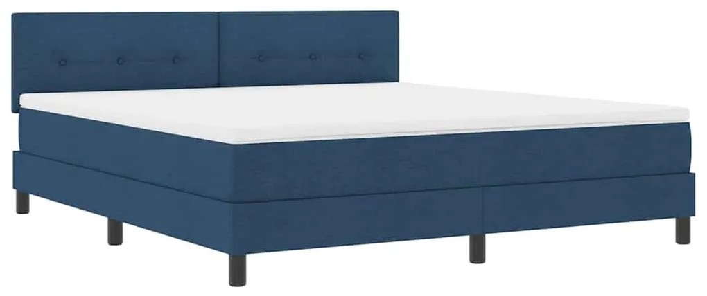 vidaXL Κρεβάτι box spring με στρώμα με στρώμα Μπλε 180 x 200 cm ύφασμα