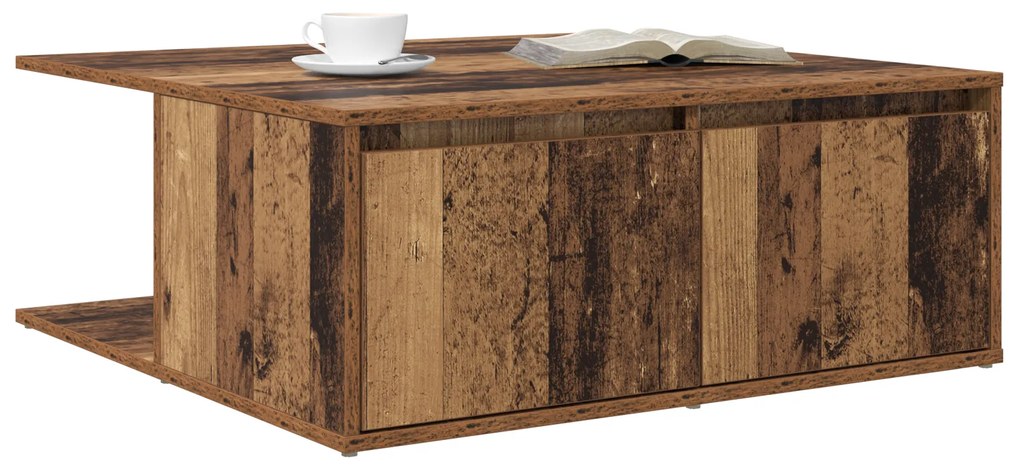 vidaXL Τραπεζάκι σαλονιού with Drawer Παλιό ξύλο 80 x 80 x 31 cm