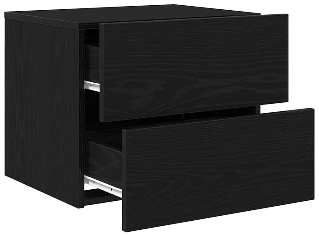 vidaXL Τοίχου κομοδίνο Μαύρη δρυς 50 x 39 x 41 εκ. Επεξεργασμένο ξύλο