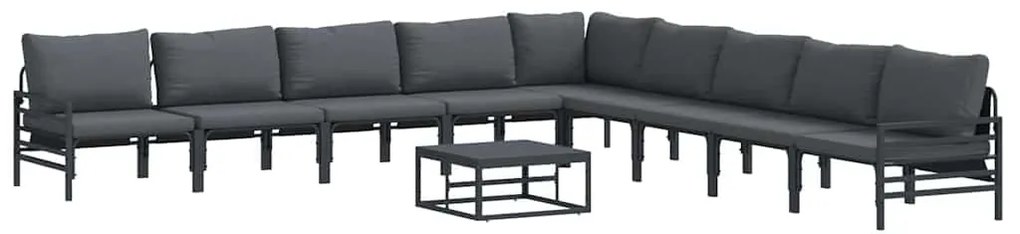 vidaXL Σετ Καναπέ Κήπου 10 pcs Ανθρακί Ατσάλι