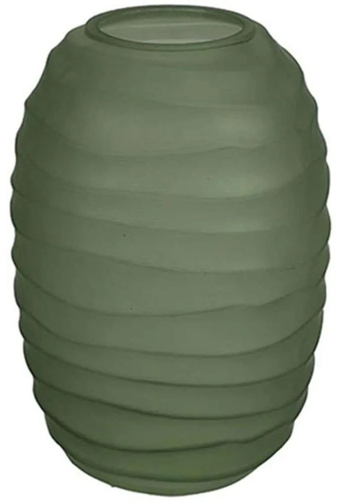 Βάζο Γυάλινο Ριγέ 013.783958 15x22,5cm Green Glass