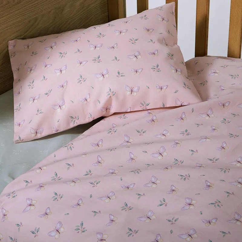 Σετ Σεντόνια Κούνιας 120x170 Wings of Joy Pink 5205495605272
