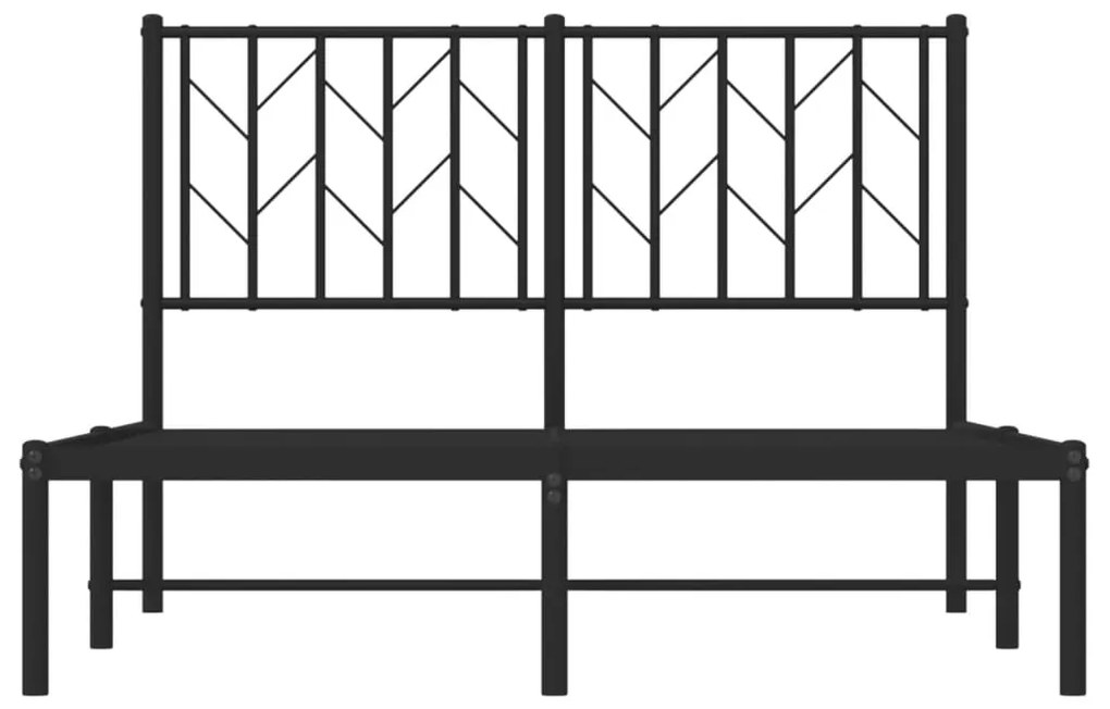 vidaXL Πλαίσιο Κρεβατιού με Κεφαλάρι Μαύρο 120 x 200 εκ. Μεταλλικό