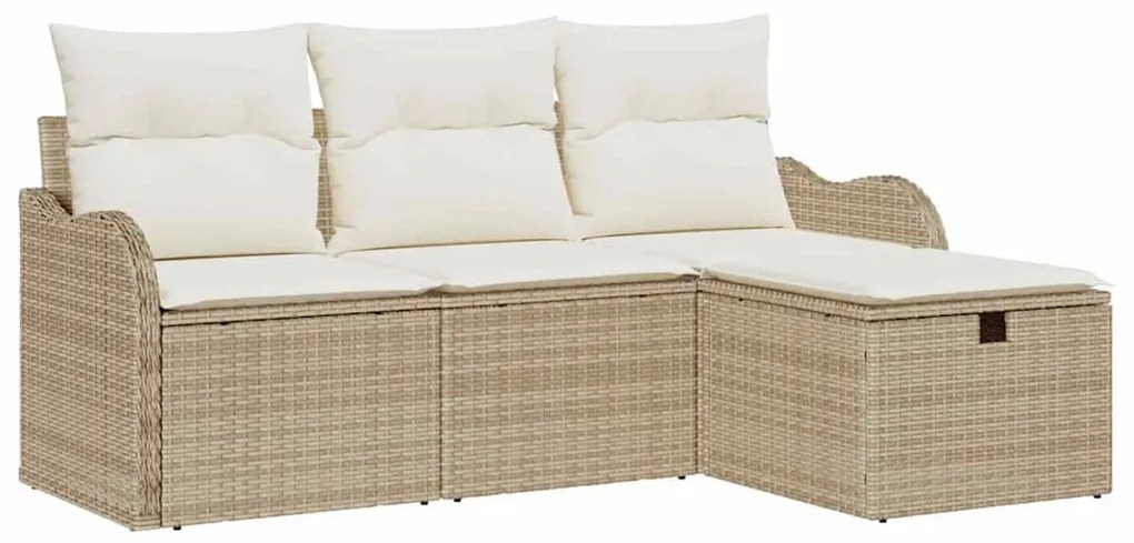 vidaXL Σετ Καναπέ Κήπου 4 pcs μπεζ και κρεμ 176 x 117 x 85 εκ