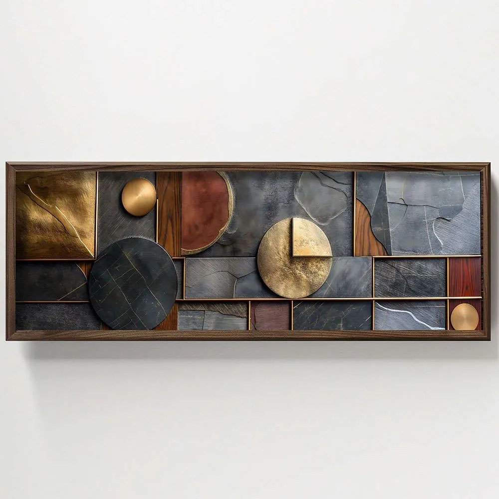 Κάδρο 856EVL1545 120x3,5x40cm Multi Wallity Οριζόντιοι Mdf, Wood