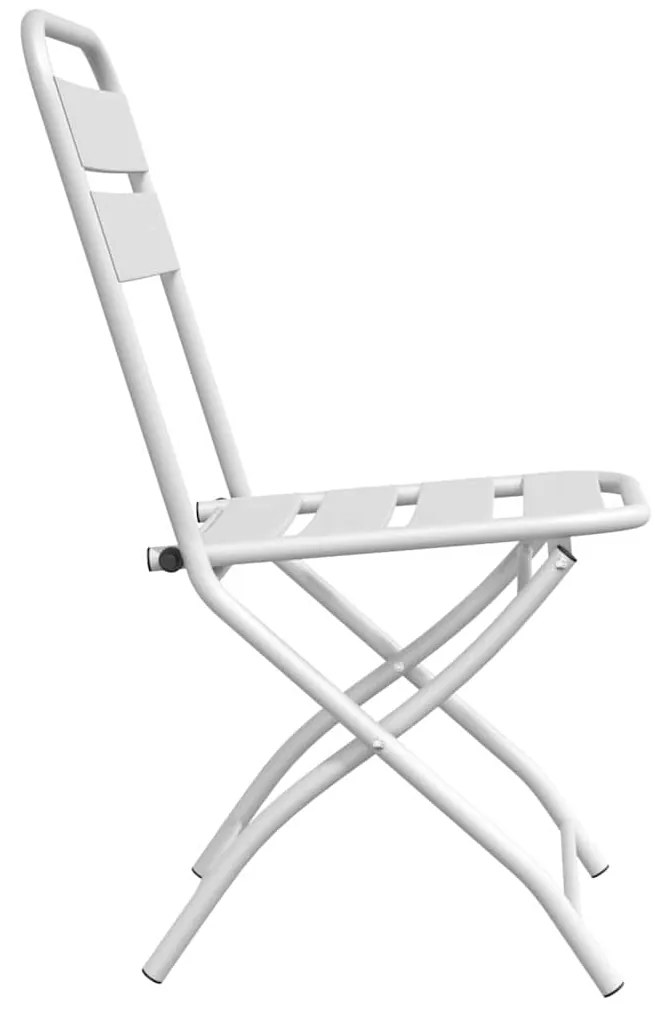 vidaXL Πτυσσόμενη Καρέκλα Κήπου 2 pcs Λευκό 55 x 56.5 x 91εκ Ατσάλι