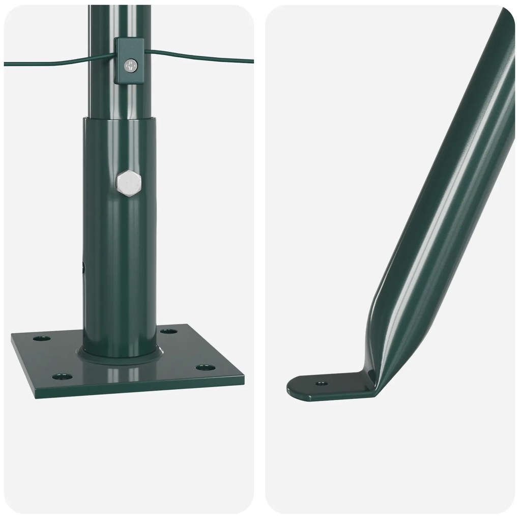 vidaXL Poste φράχτη με βάση 26 τεμάχια Ø32mm 88,5cm από γαλβανισμένο ατσάλι