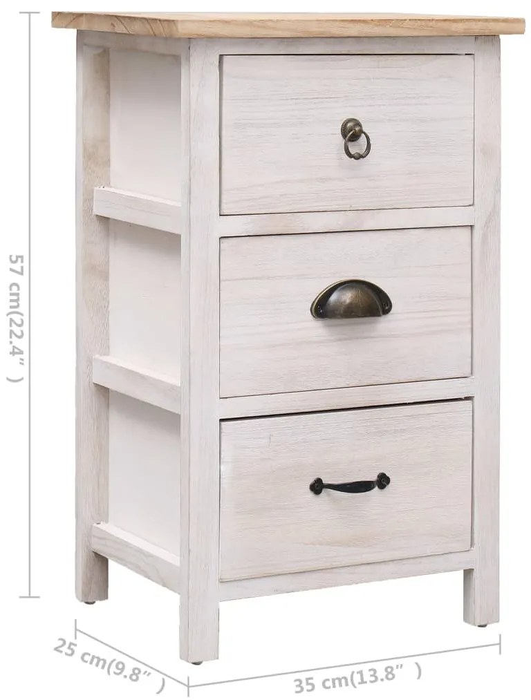 vidaXL Βοηθητικό Ντουλάπι 35x25x57 εκ. από Ξύλο Παυλώνιας