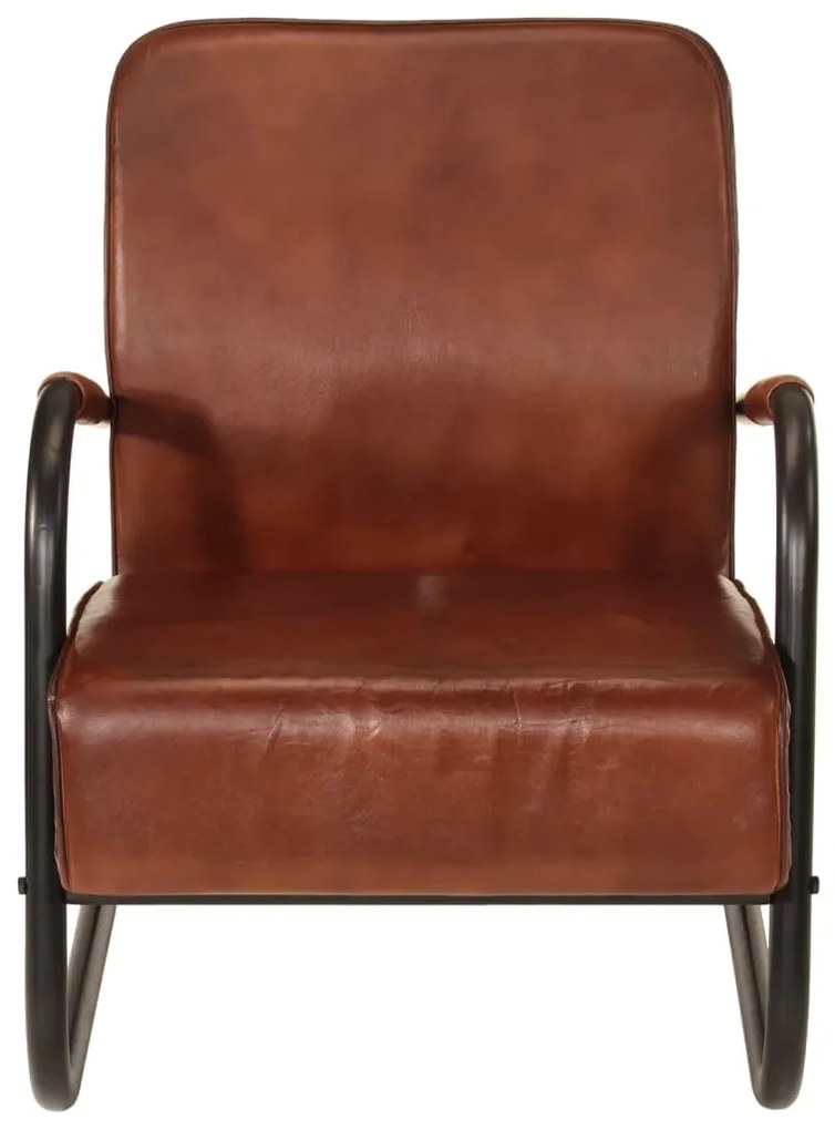 vidaXL Πολυθρόνα Καφέ από Γνήσιο Δέρμα