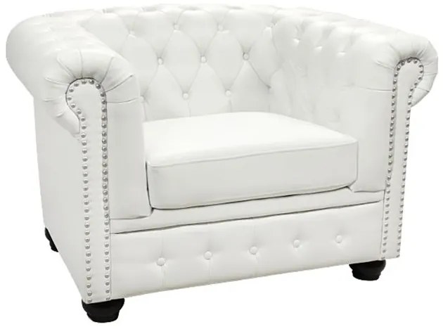 ΠΟΛΥΘΡΟΝΑ T.CHESTERFIELD POLINA HM3011.02 PU ΛΕΥΚΟ ΜΑΤ 110x90x73Y εκ.