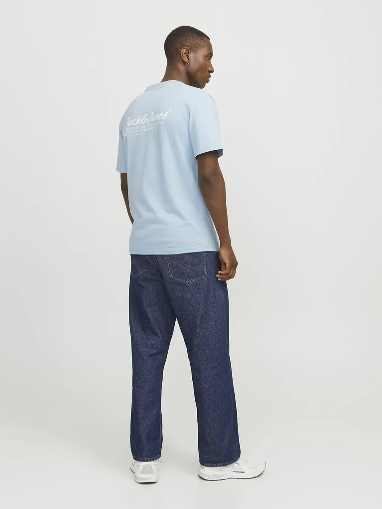 Μονόχρωμη μπλούζα με στρογγυλή λαιμόκοψη