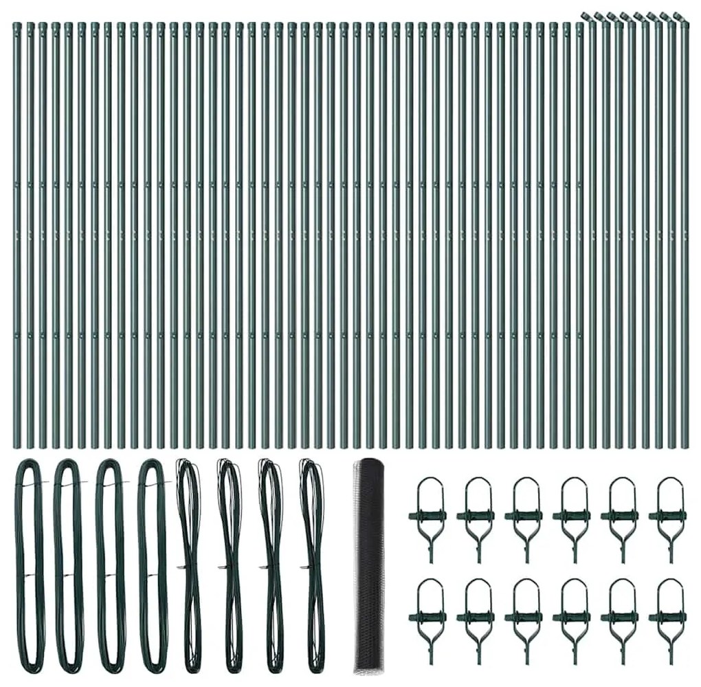 vidaXL Στύλος Περιφράξεων Γκρι 100 x 1 μ (πλέγμα 36 χιλ)