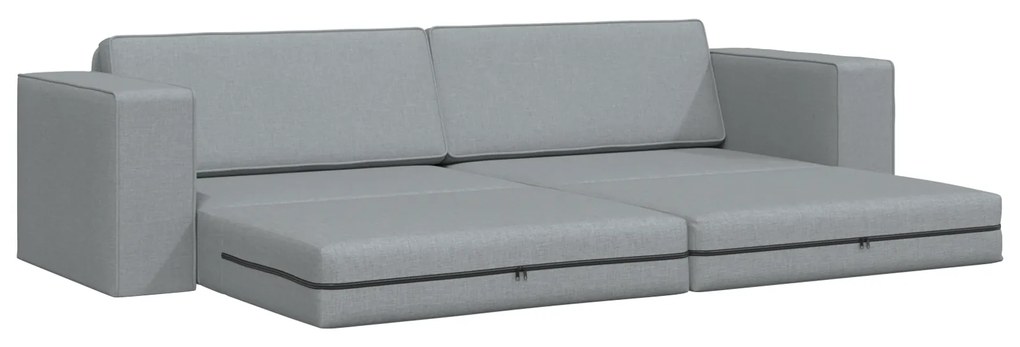 vidaXL Καναπές Κρεβάτι 2 σε 1 Ανοιχτό Γκρι 245x150x60.5 εκ. Ύφασμα