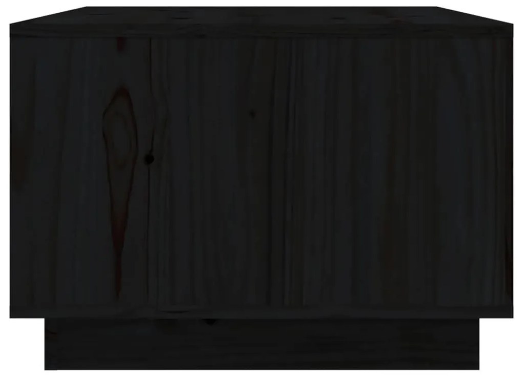 Τραπεζάκι Σαλονιού Μαύρο 80 x 50 x 35 εκ. από Μασίφ Ξύλο Πεύκου - Μαύρο