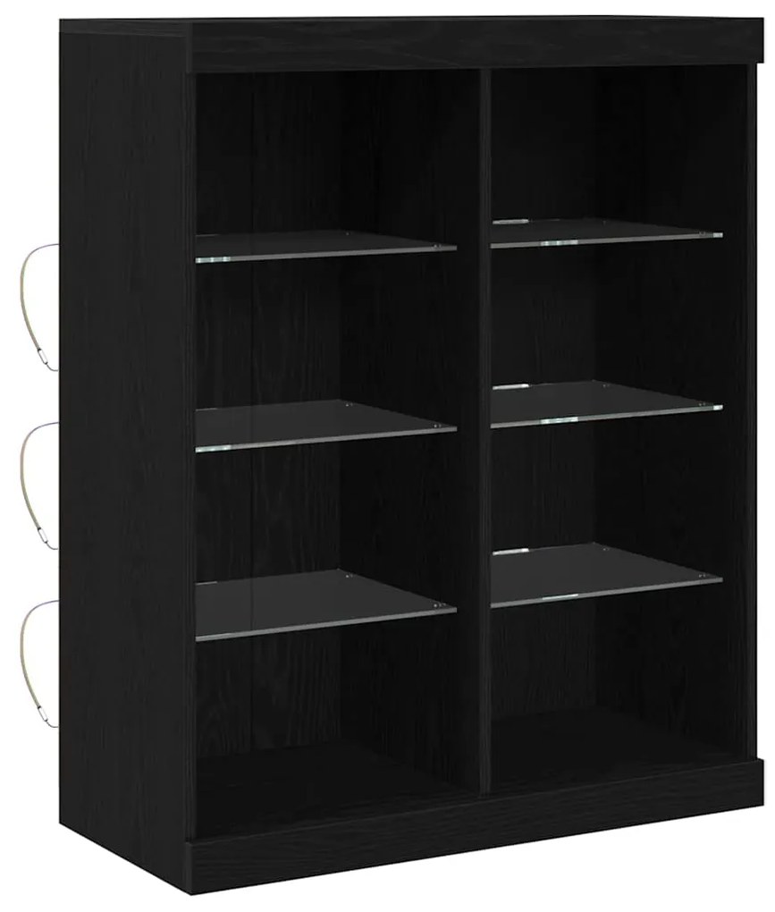vidaXL Κονσόλα με LED Φώτα Μαύρο Δρυς 41x37x100 εκ