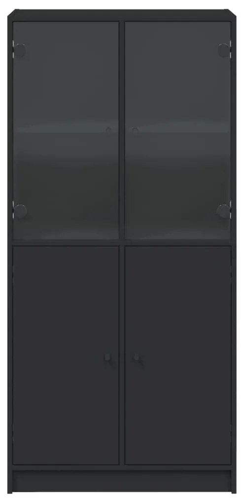 vidaXL Ντουλάπα με Πόρτες Μαύρο 68x37x142 εκ. Επεξεργασμένο Ξύλο