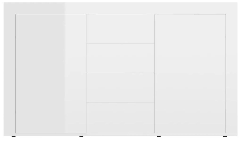 Μπουφές Γυαλιστερό Λευκό 120 x 36 x 69 εκ. από Επεξ. Ξύλο - Λευκό