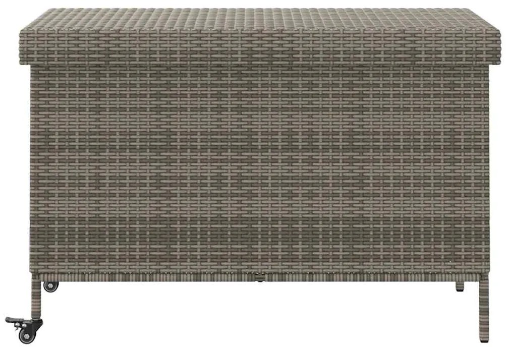 vidaXL Κουτί Αποθήκευσης Κήπου με Ρόδες 110x55x73 εκ. Συνθετικό Ρατάν