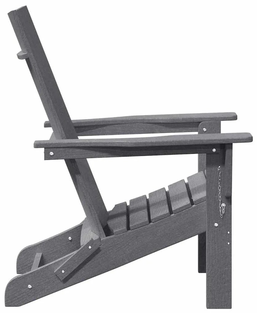 vidaXL Πτυσσόμενη Καρέκλα Adirondack Ανοιχτό γκρι 74.5 x 80.5 x 90 εκ.