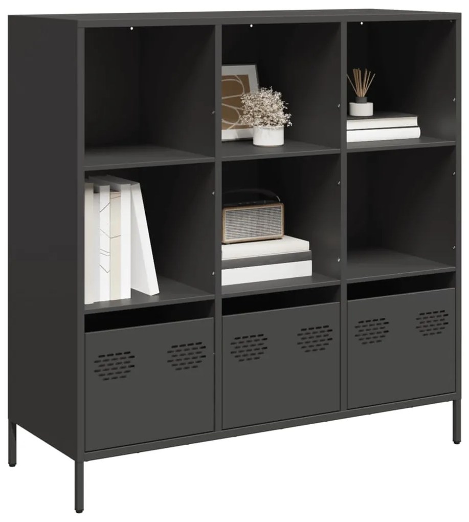 Ντουλάπι Μαύρο 101,5x39x103,5 εκ. από Χάλυβα