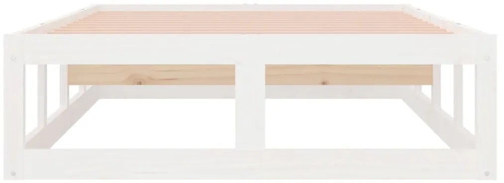 vidaXL Πλαίσιο Κρεβατιού Λευκό 75x190 εκ. Μασίφ Ξύλο Small Single