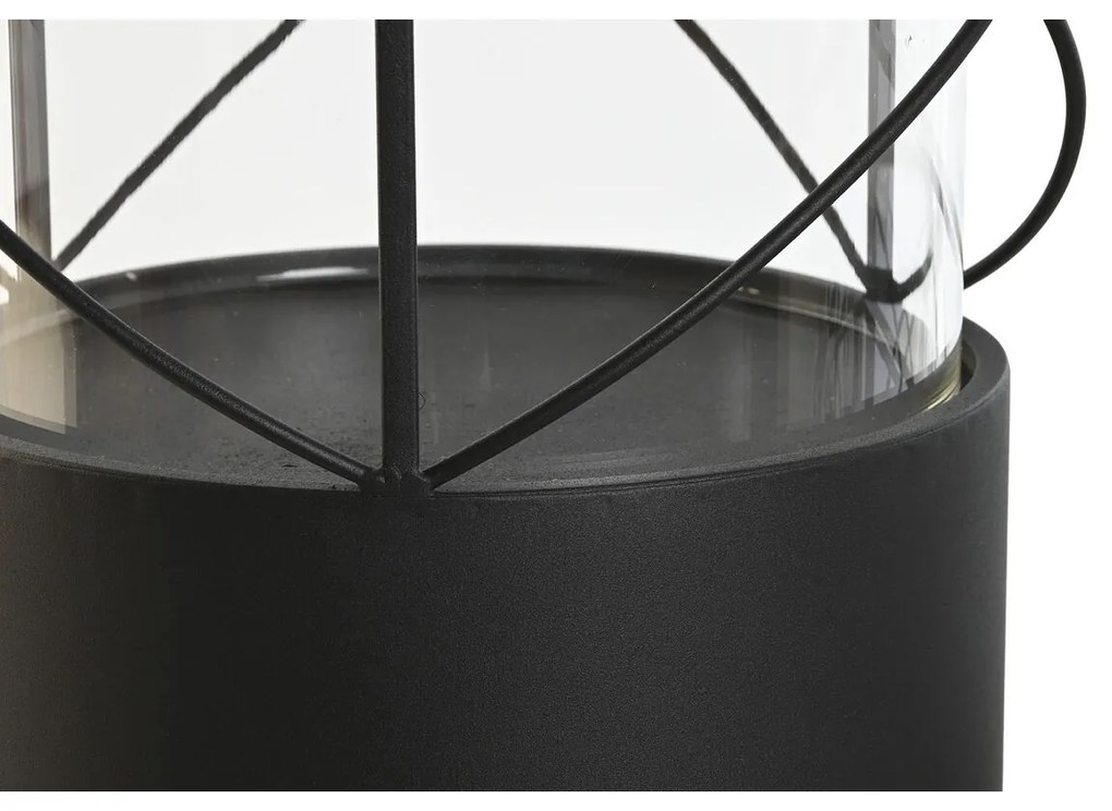 Κηροπήγιο Home ESPRIT Μαύρο Μέταλλο Κρυστάλλινο 24,5 x 24,5 x 46 cm (x2)