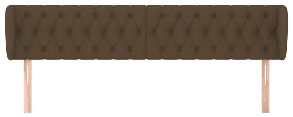 vidaXL Κεφαλάρι με Πτερύγια Σκούρο Καφέ 203 x 23 x 78/88εκ. Υφασμάτινο