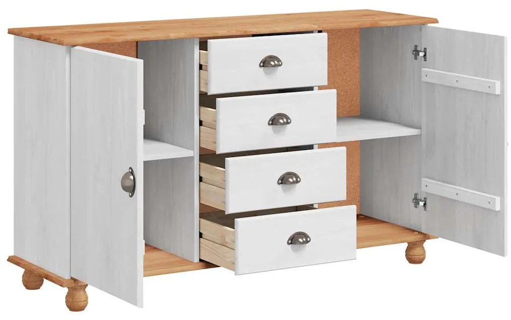 vidaXL Πλαϊνό γραφείο ASKIM 133,5 x 40 x 79 εκ. Μασίφ ξύλο πεύκου