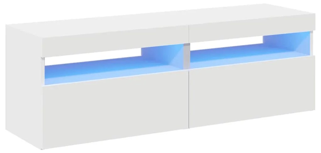 vidaXL Έπιπλα Τηλεόρασης με LED 2 τεμ. Λευκά 60 x 35 x 40 εκ.