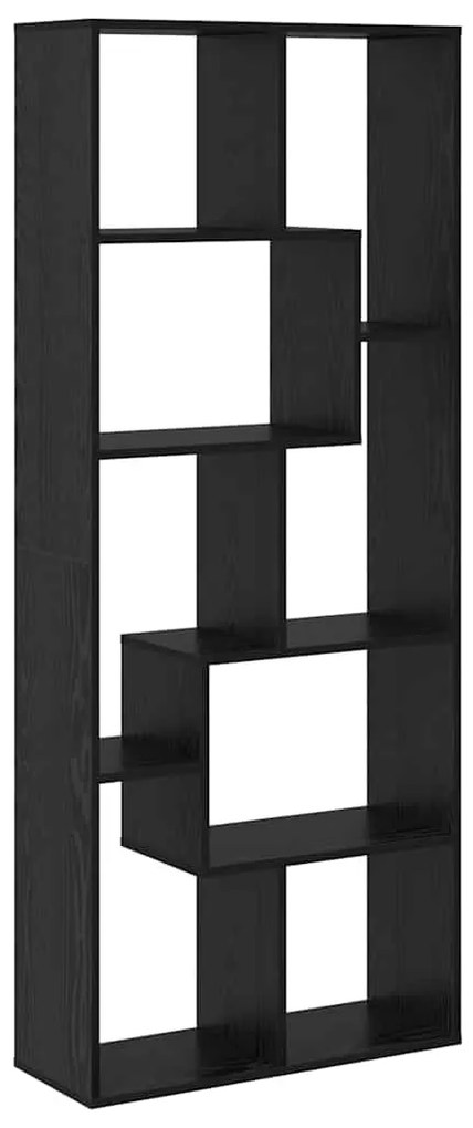vidaXL Βιβλιοθήκη Μαύρη δρυς 67 x 25 x 161,5 εκ Επεξεργασμένο ξύλο
