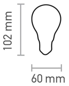 Λαμπτήρας E27 LED Filament A60 8watt με μελί κάλυμμα (7.27.08.41.1) - 7.27.08.41.1