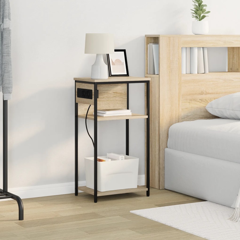 vidaXL Κομοδίνο Sonoma Δρυς 28.1 x 40.9 x 75 εκ. Επεξεργασμένο ξύλο