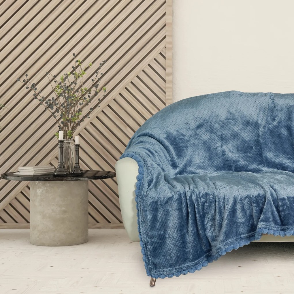 Κουβέρτα Fleece Καναπέ 130x170εκ. Blankets 1186 Dusty Blue Das Home