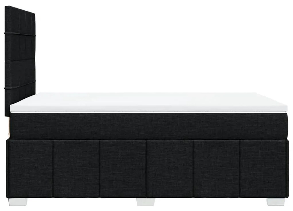 vidaXL Κρεβάτι Boxspring με Στρώμα Μαύρο 120x200 εκ. Υφασμάτινο