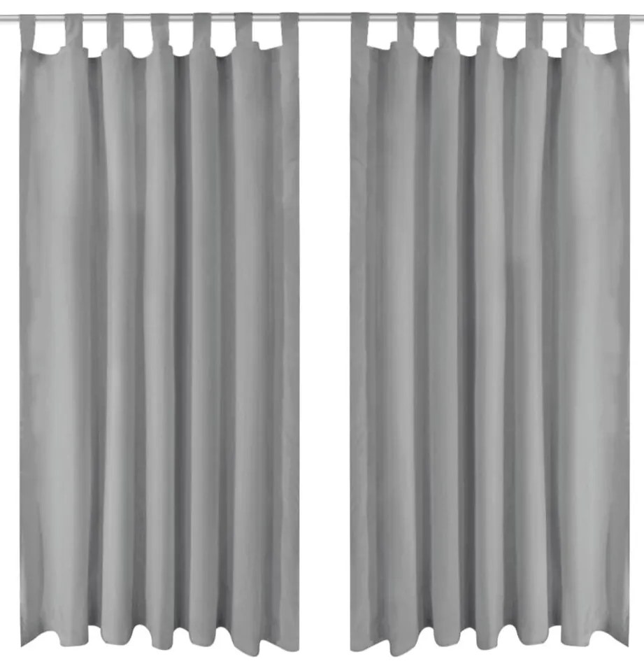vidaXL Κουρτίνες με Θηλιές 2 τεμ. Γκρι 140 x 175 εκ. από Microsatin