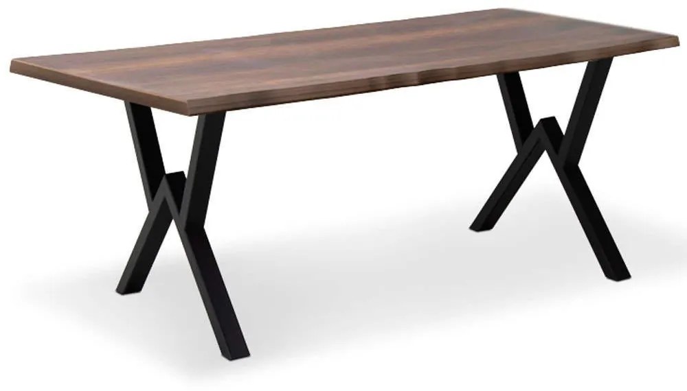 Τραπέζι Walter 0212169 160x80x75cm Walnut-Black Mdf, Metal