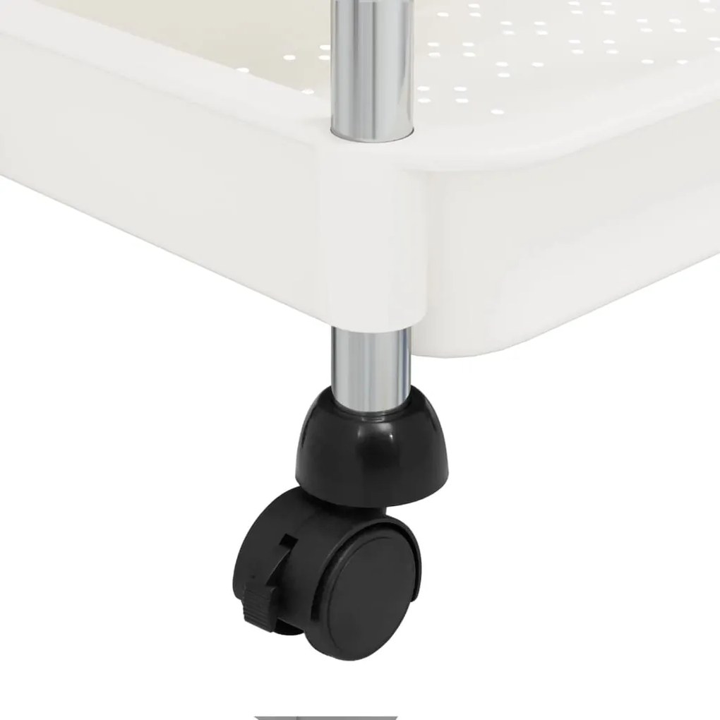 vidaXL Τρόλεϊ Κουζίνας 5 Επιπέδων Λευκό 42 x 29 x 128 εκ. Σίδερο/ABS