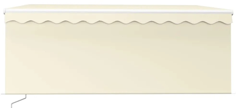 vidaXL Τέντα Συρόμενη Χειροκίνητη με Σκίαστρο & LED Κρεμ 3 x 2,5 μ.
